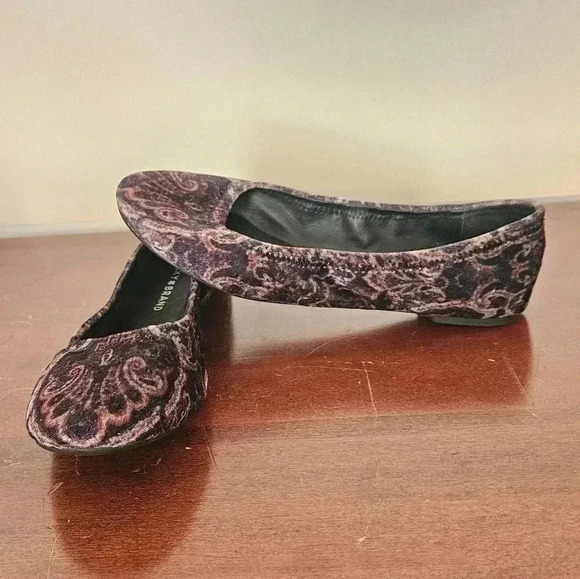 Lucky Brand Emmie Velvet Purple Paisley Tapestry Ballet Flats, Size 9.5 - Picture 1 of 9